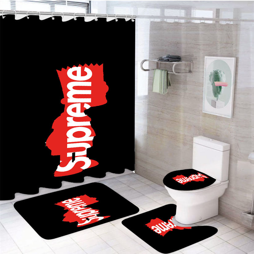 Bart Simpson Supreme 1 4Pcs Bathroom Set Shower Curtain