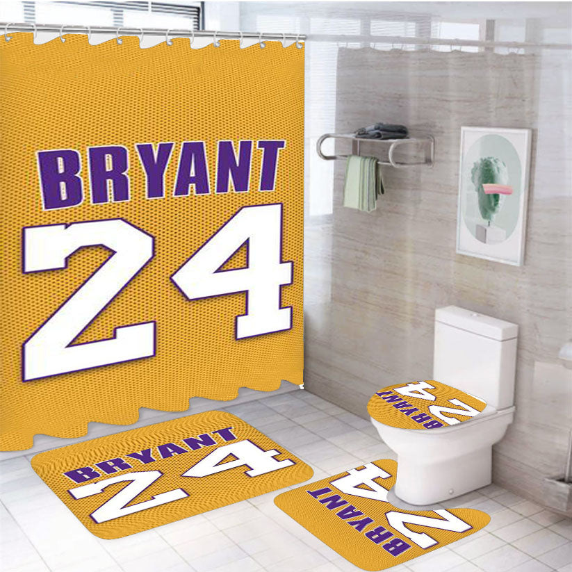 Basketball Kobe Bryant Jersey Number 4Pcs Bathroom Set Shower Curtain