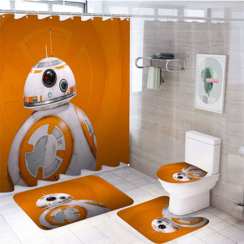 Bb8 Star Wars Movies 4Pcs Bathroom Set Shower Curtain