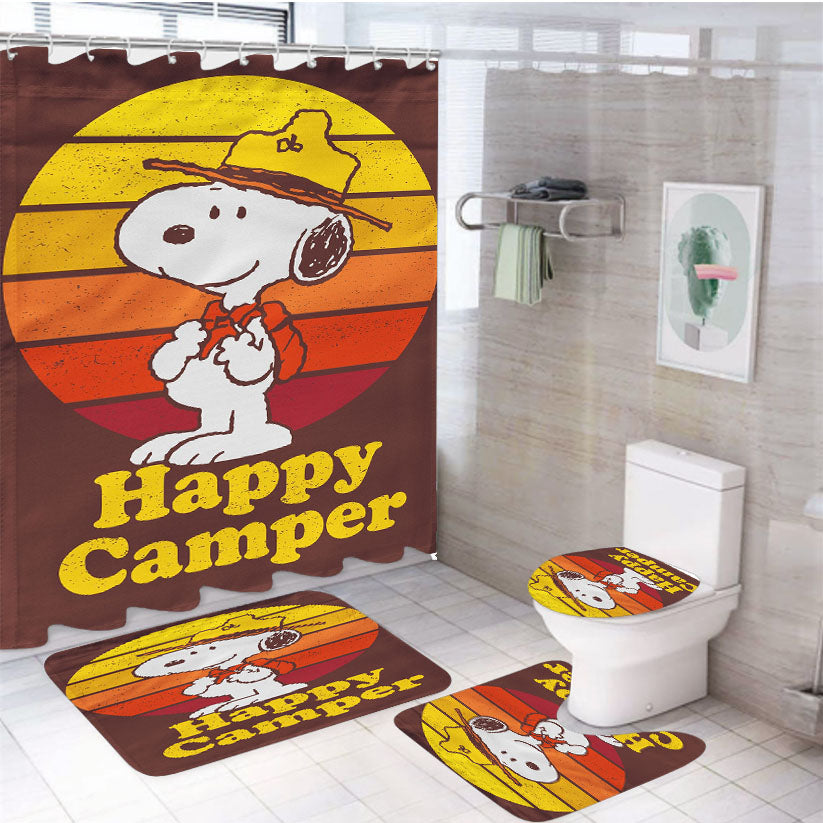 Beagle Scout Snoopy 4Pcs Bathroom Set Shower Curtain