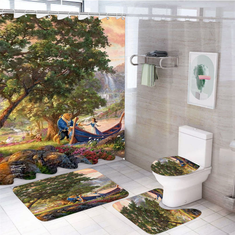 Beauty And The Beast Ii 4Pcs Bathroom Set Shower Curtain