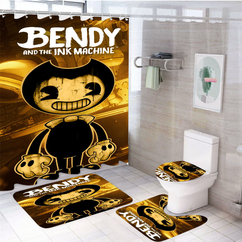 Bendy And The Ink Machine 1 4Pcs Bathroom Set Shower Curtain