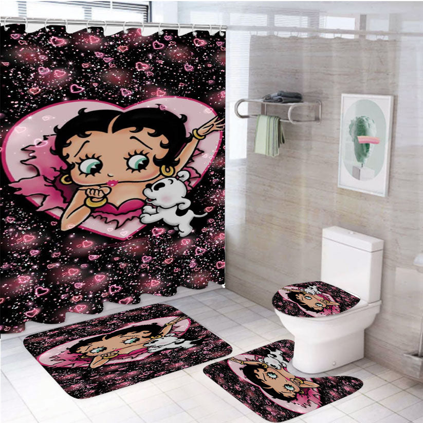 Betty Boop Classic 4Pcs Bathroom Set Shower Curtain