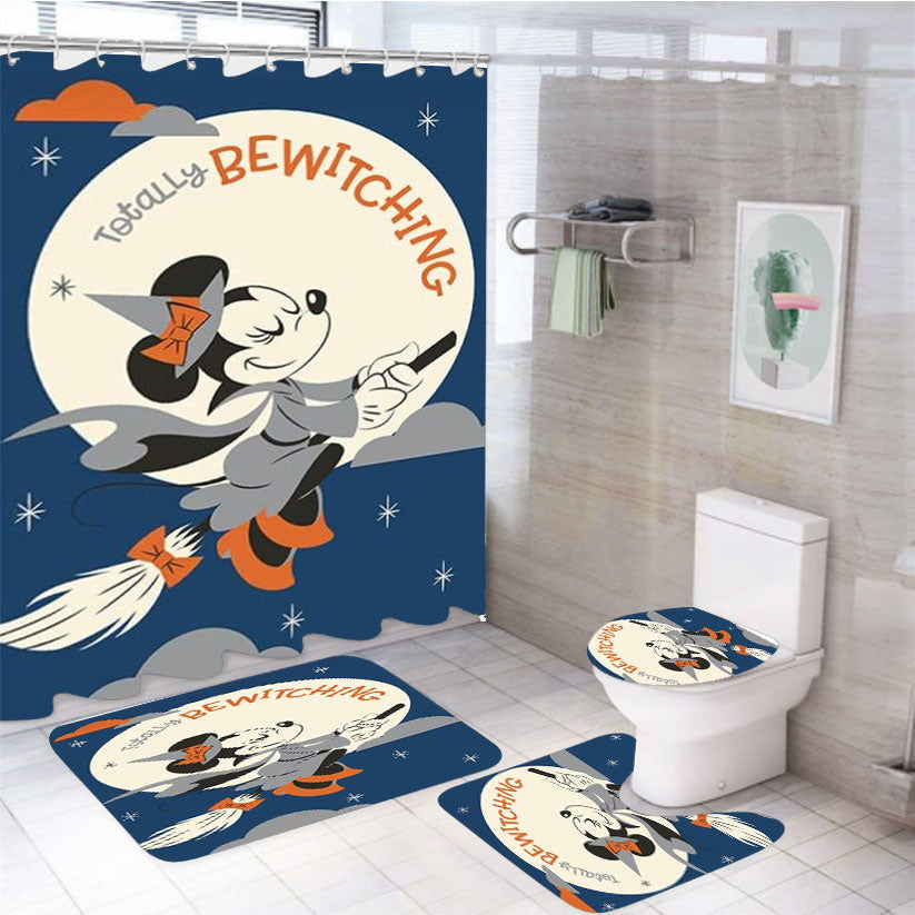 Bewitching Minnie 4Pcs Bathroom Set Shower Curtain