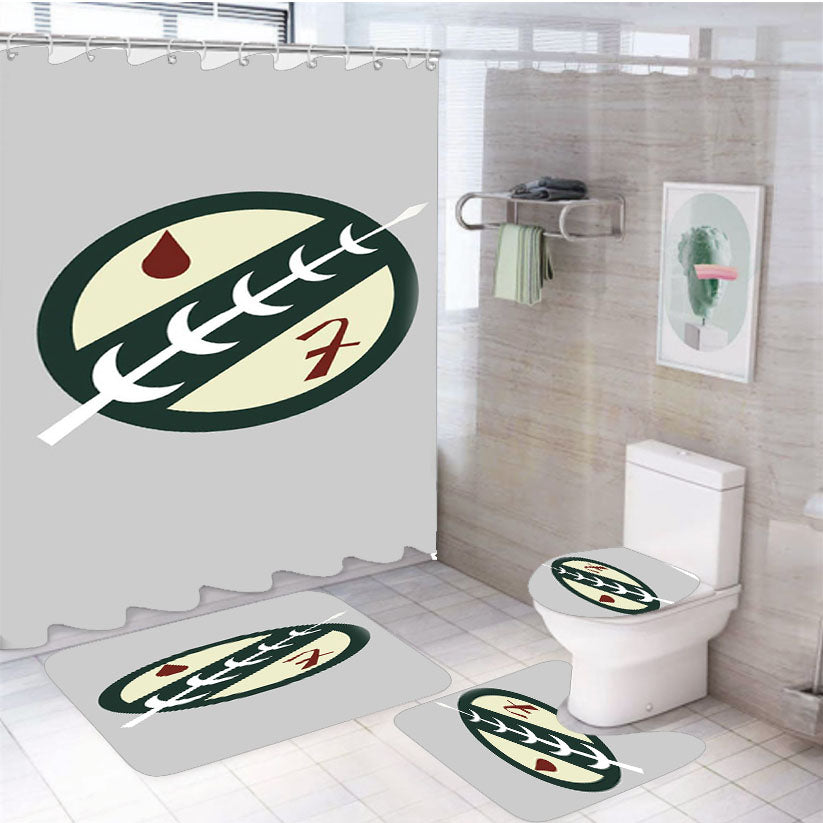 Boba Fett Iconography Logo Star Wars 4Pcs Bathroom Set Shower Curtain