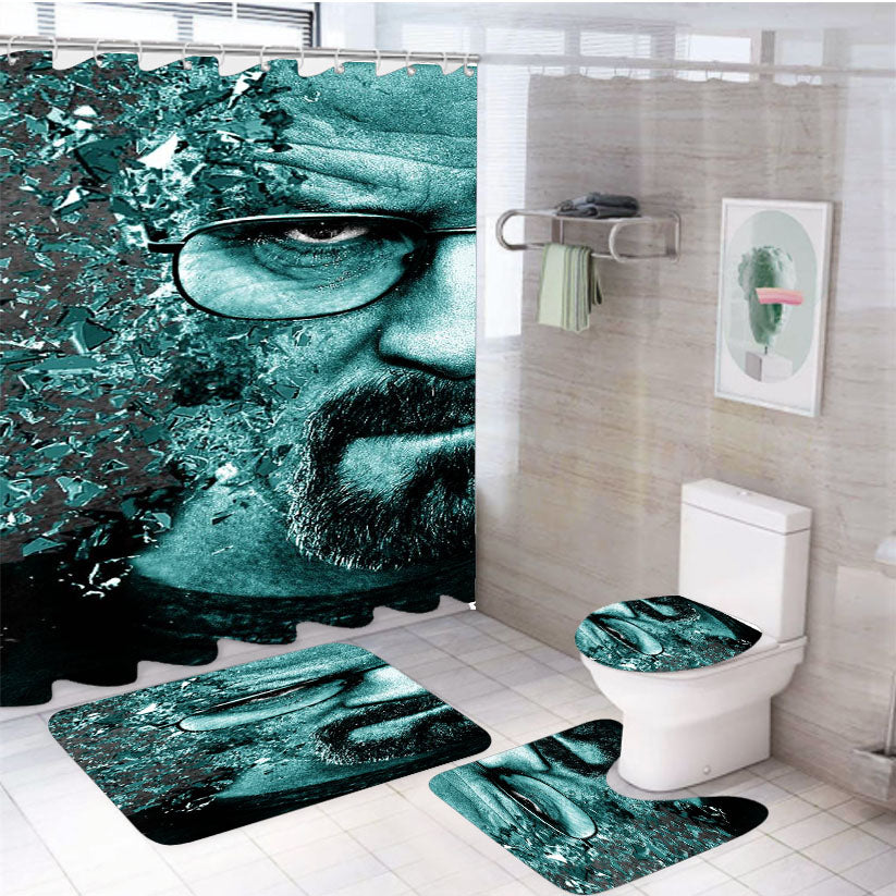 Breaking Bad Heisenberg Face 4Pcs Bathroom Set Shower Curtain