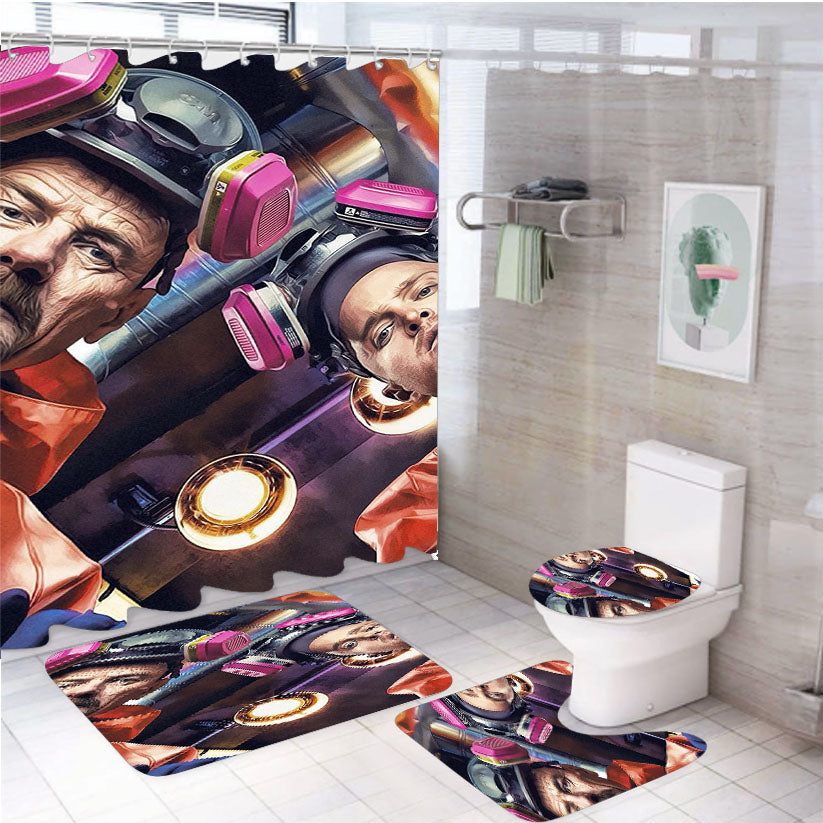 Breaking Bad Meth Cooking 4Pcs Bathroom Set Shower Curtain