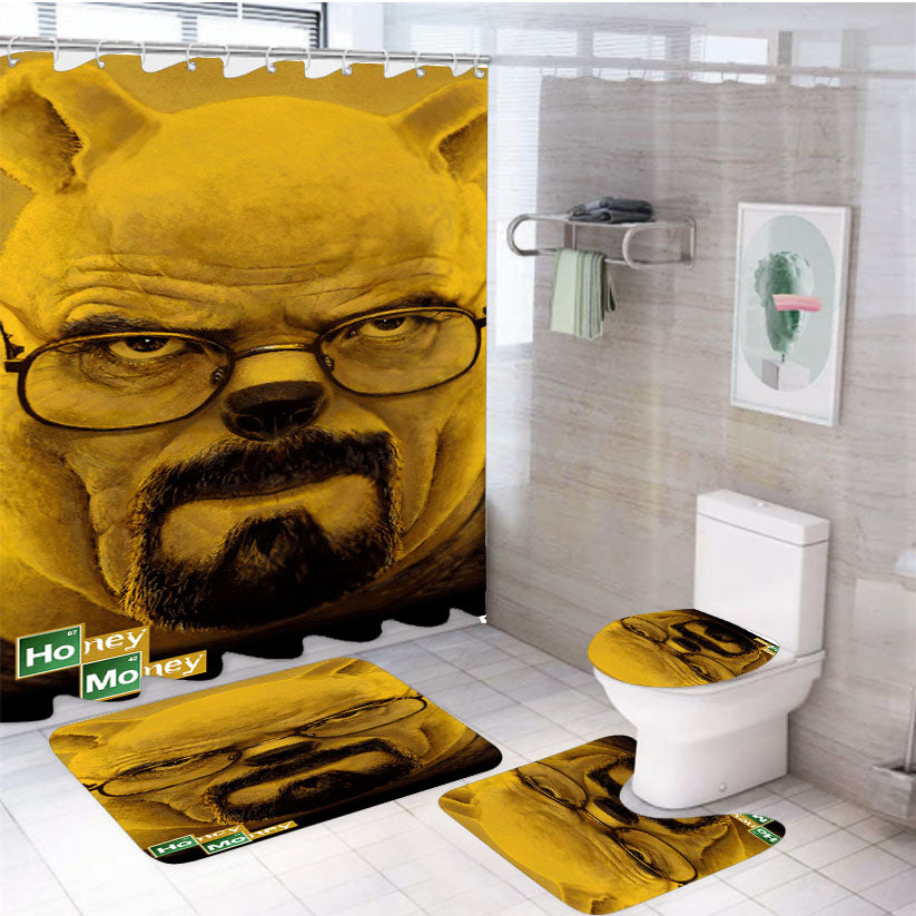 Breaking Bad The Pooh 4Pcs Bathroom Set Shower Curtain