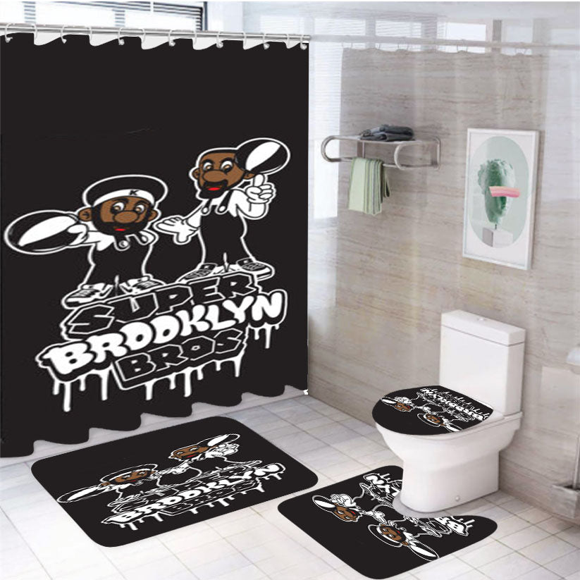 Brooklyn Nets Kyrie Irving 4Pcs Bathroom Set Shower Curtain