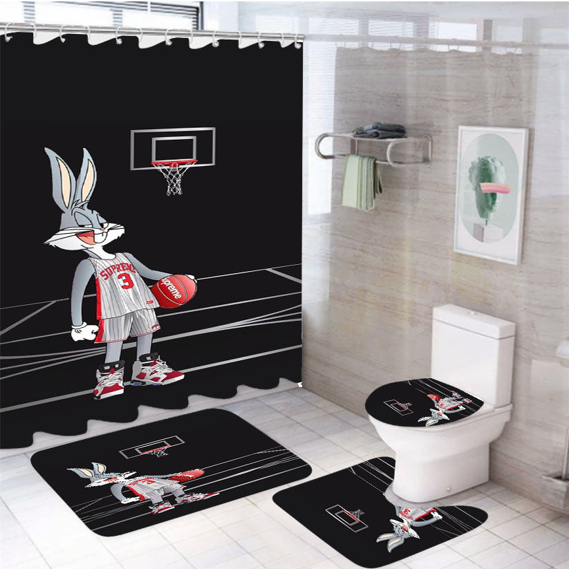 Bugs Bunny Supreme Basket 4Pcs Bathroom Set Shower Curtain