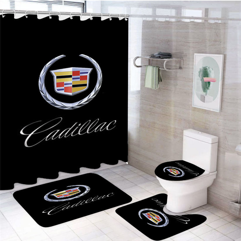 Cadillac 4Pcs Bathroom Set Shower Curtain