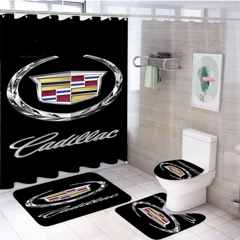 Cadillac Car 4Pcs Bathroom Set Shower Curtain