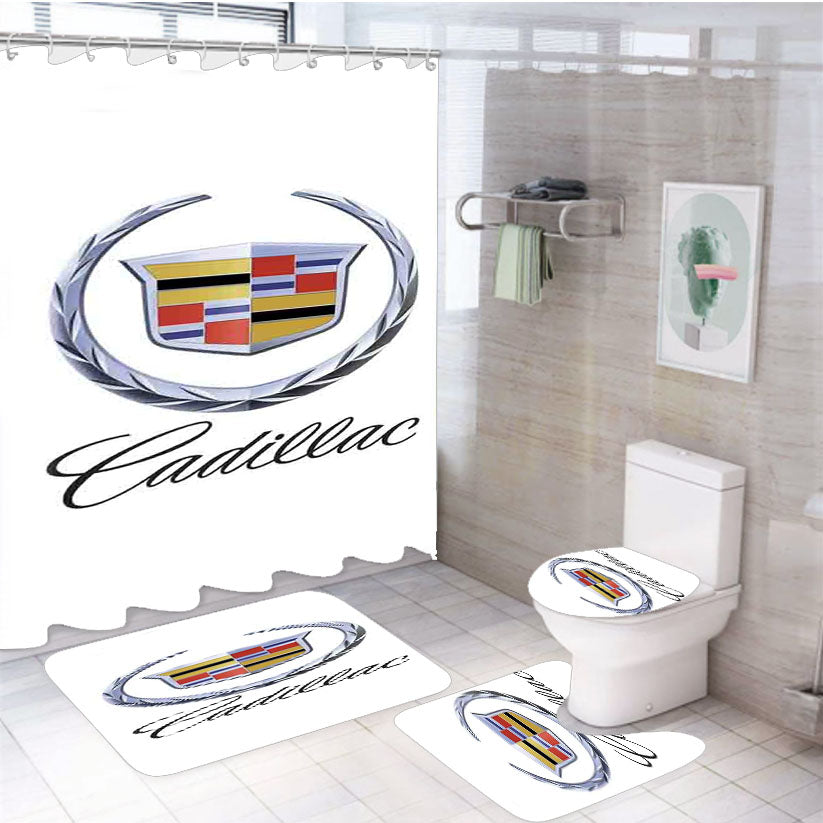Cadillac Logo 4Pcs Bathroom Set Shower Curtain
