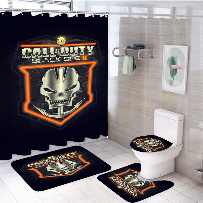 Call Of Duty Black Ops2 Crest 4Pcs Bathroom Set Shower Curtain