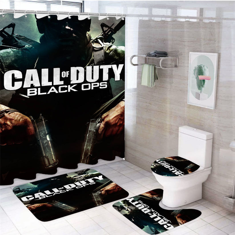 Call Of Duty Black Ops 2 4Pcs Bathroom Set Shower Curtain