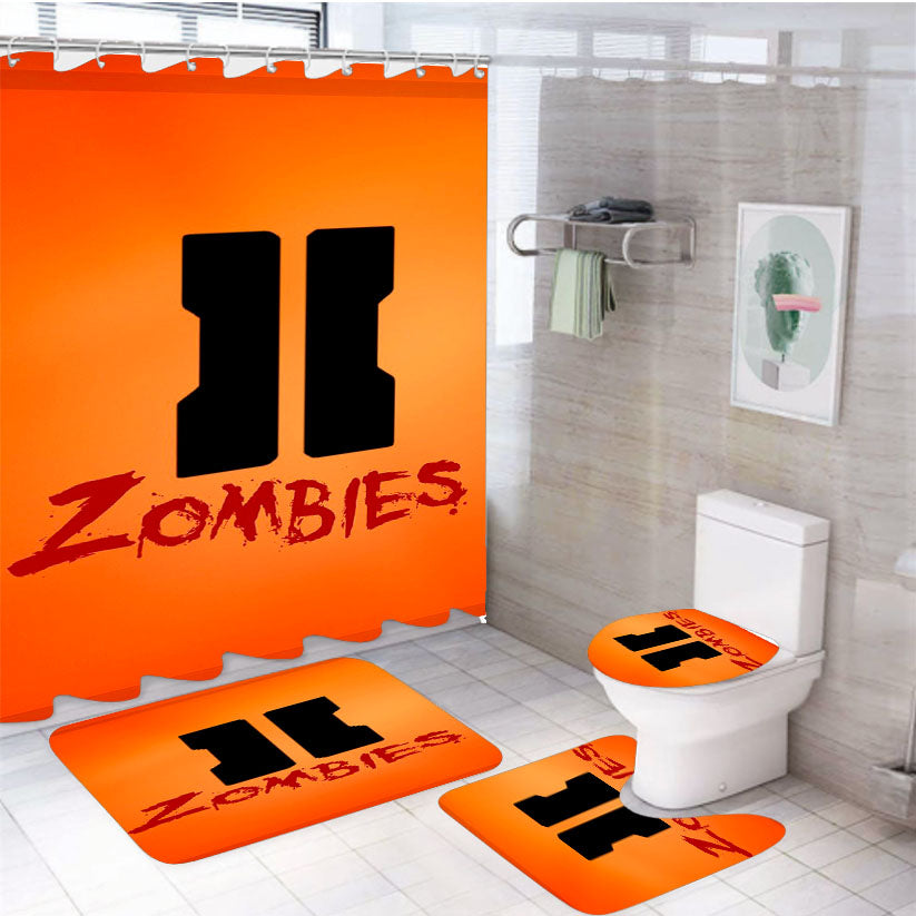 Call Of Duty Black Ops 2 Zombie 4Pcs Bathroom Set Shower Curtain