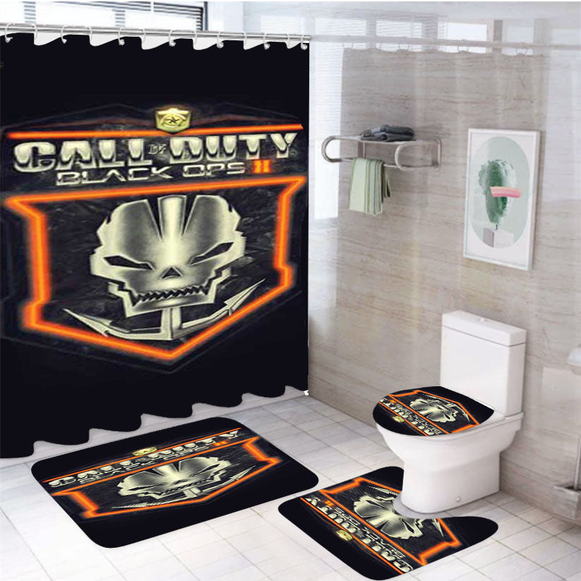 Call Of Duty Black Ops Ii 4Pcs Bathroom Set Shower Curtain