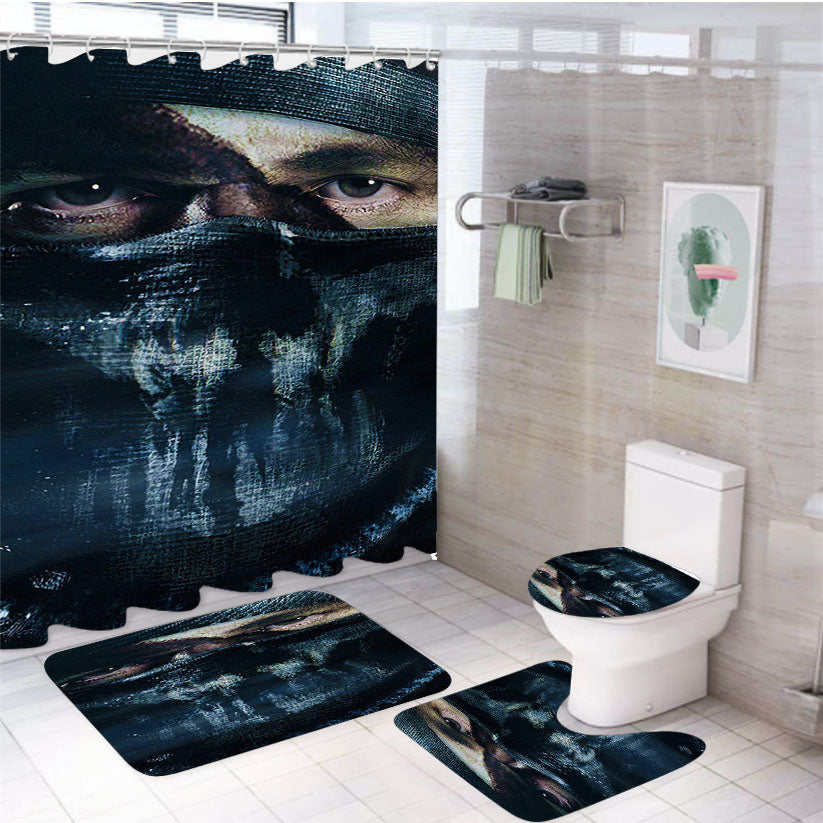 Call Of Duty Ghost Cpt Thomas A Merrick 4Pcs Bathroom Set Shower Curtain