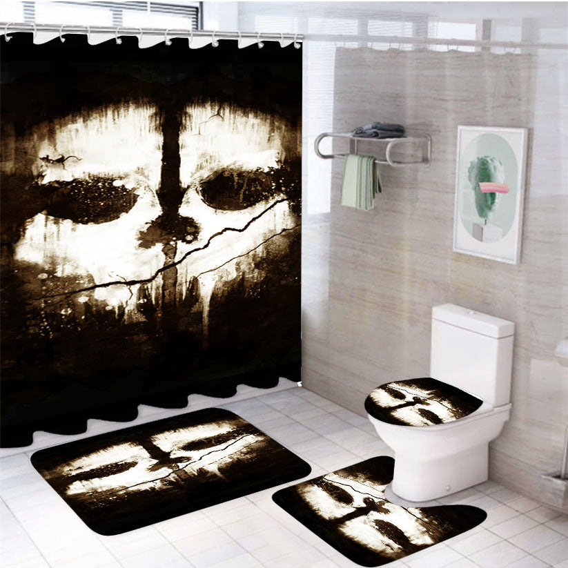 Call Of Duty Ghosts Logo 4Pcs Bathroom Set Shower Curtain