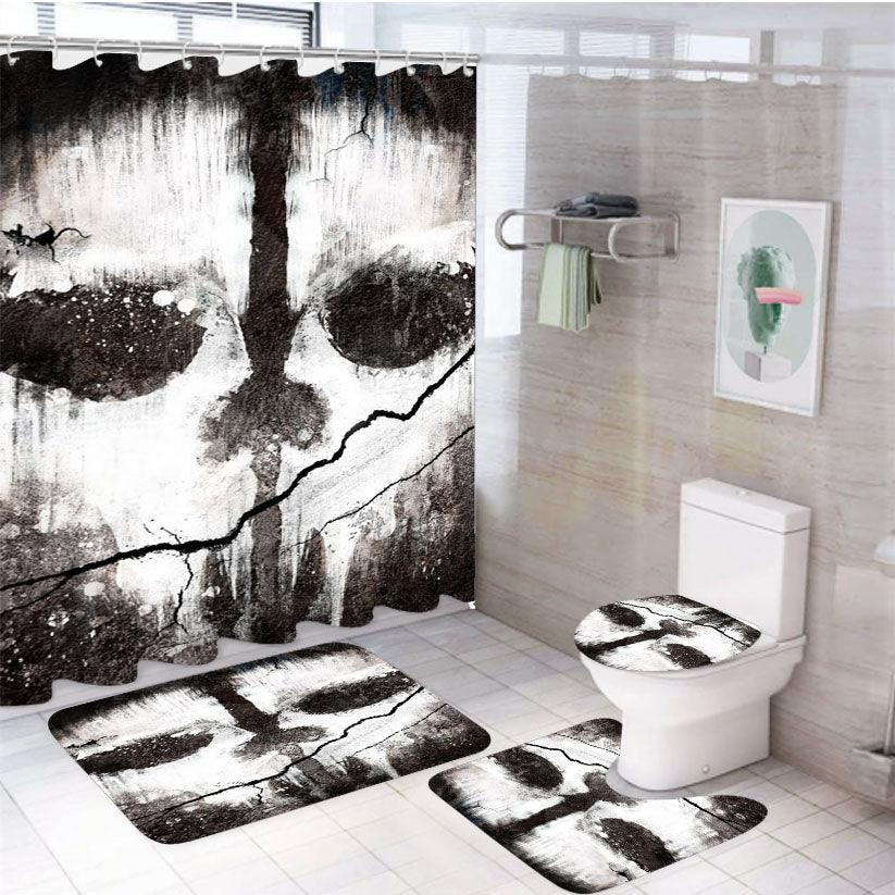 Call Of Duty Ghosts Skull 4Pcs Bathroom Set Shower Curtain