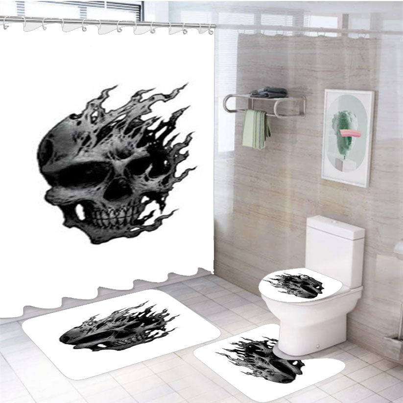 Call Of Duty Ghosts Skull Image 4Pcs Bathroom Set Shower Curtain