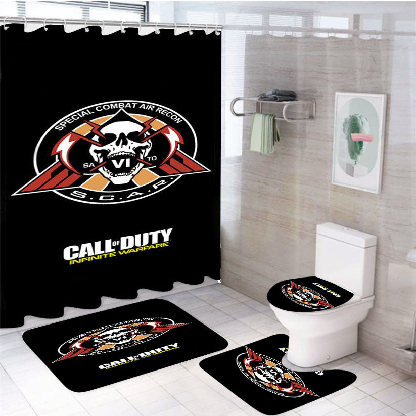 Call Of Duty Infinite Warfare Scar 4Pcs Bathroom Set Shower Curtain