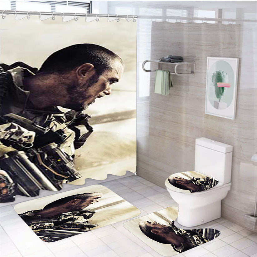 Call Of Duty Unmasked 4Pcs Bathroom Set Shower Curtain
