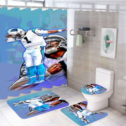 Cam Newton Dab 4Pcs Bathroom Set Shower Curtain
