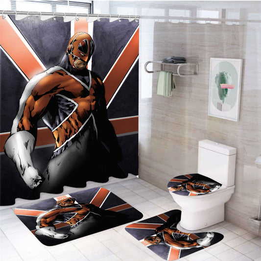 Captain Britain 4Pcs Bathroom Set Shower Curtain