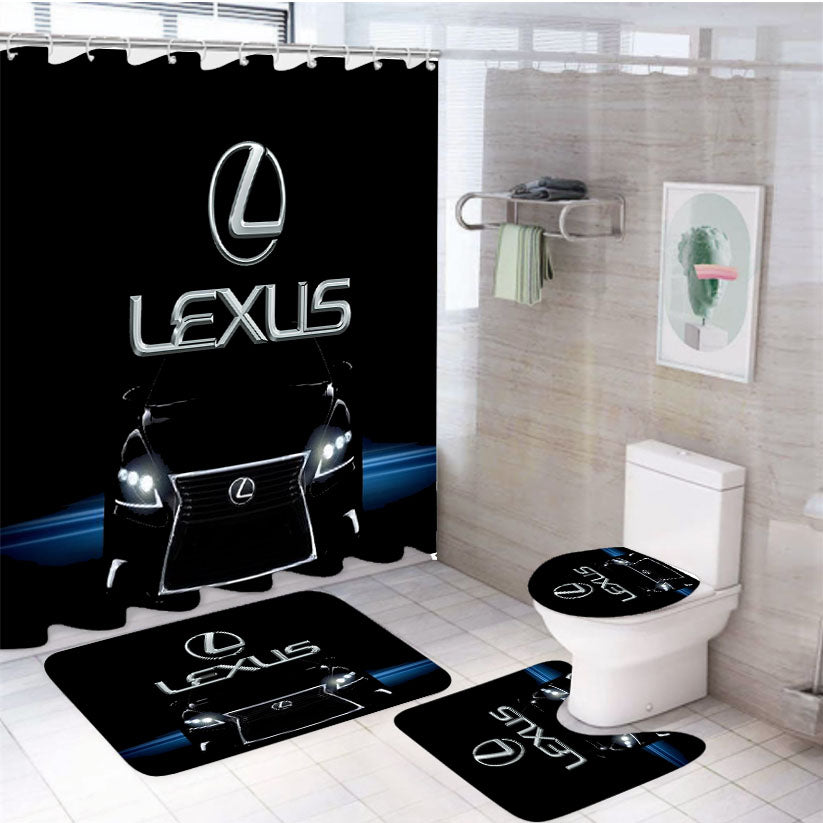 Car Lexus 4Pcs Bathroom Set Shower Curtain