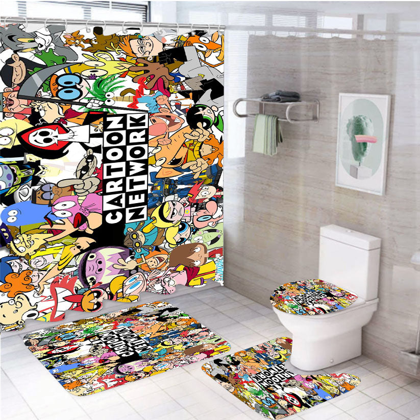 Cartoon Network Series 90  4Pcs Bathroom Set Shower Curtain