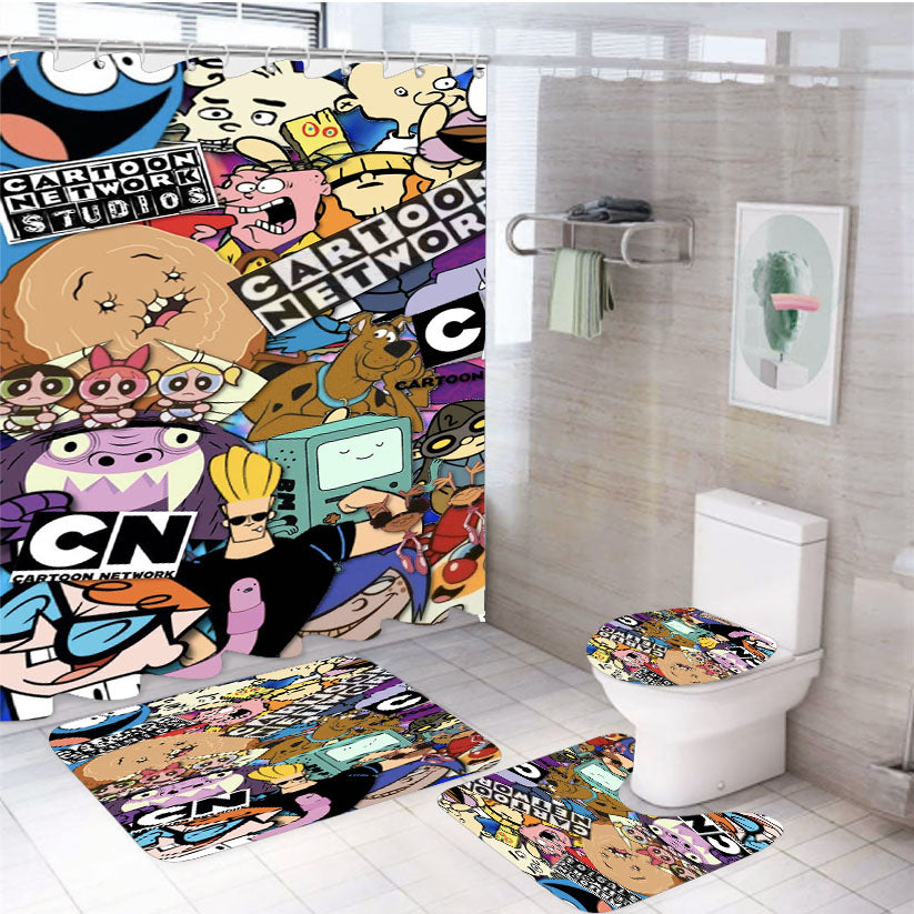 Cartoon Network Studios Collection  4Pcs Bathroom Set Shower Curtain