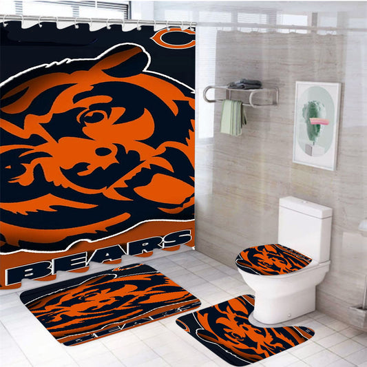 Chicago Bears Nfl 4Pcs Bathroom Set Shower Curtain