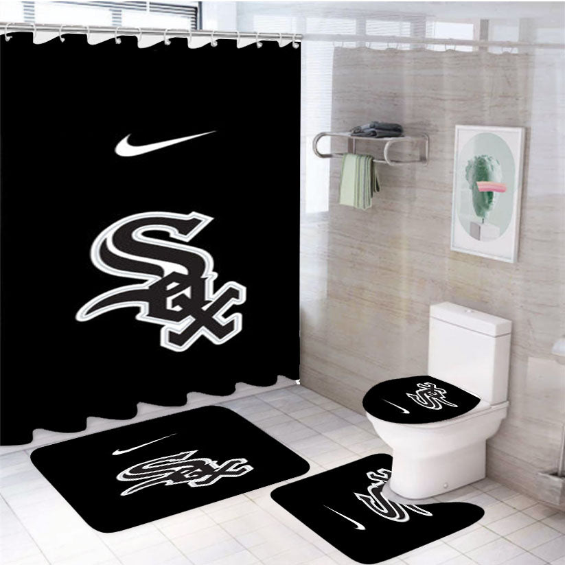 Chicago White Sox Nike 4Pcs Bathroom Set Shower Curtain