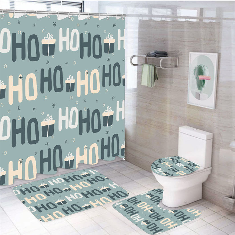 Christmas Patterns Set 01 4Pcs Bathroom Set Shower Curtain
