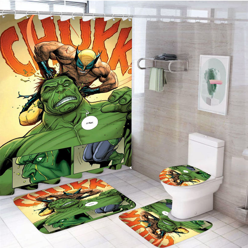 Chukk Marvels 4Pcs Bathroom Set Shower Curtain