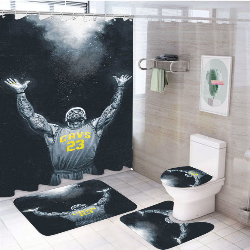 Cleveland Plain Dealer Lebron James 23 4Pcs Bathroom Set Shower Curtain