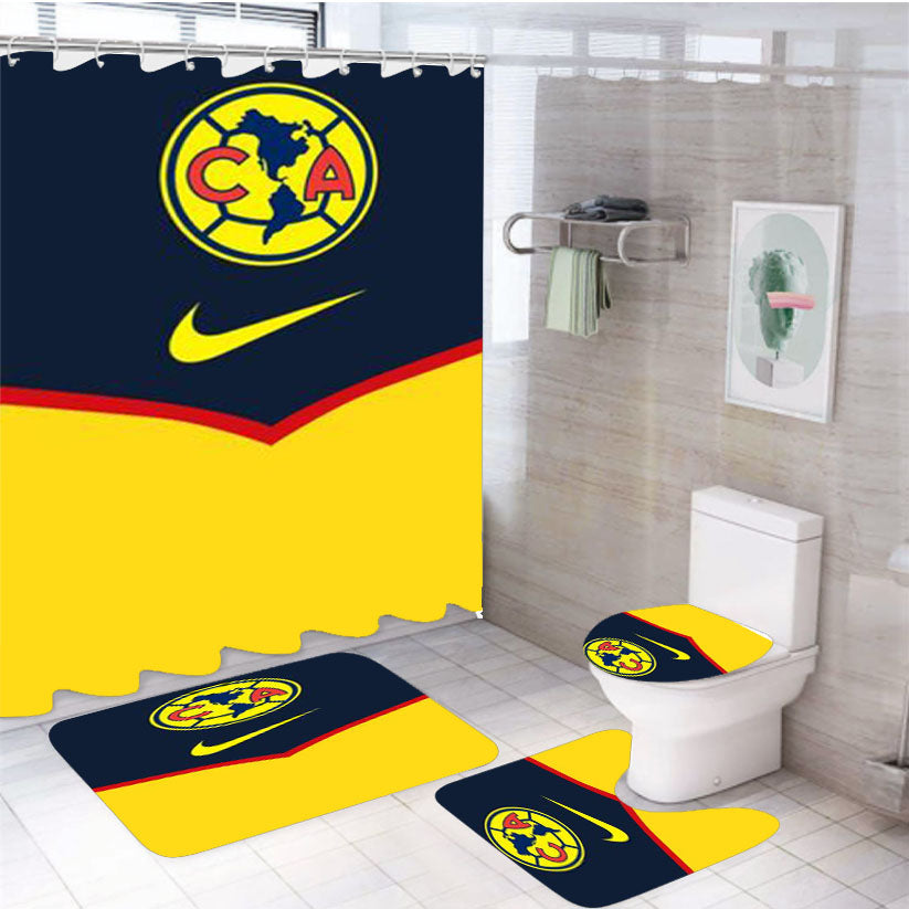 Club America Batch Logo 4Pcs Bathroom Set Shower Curtain