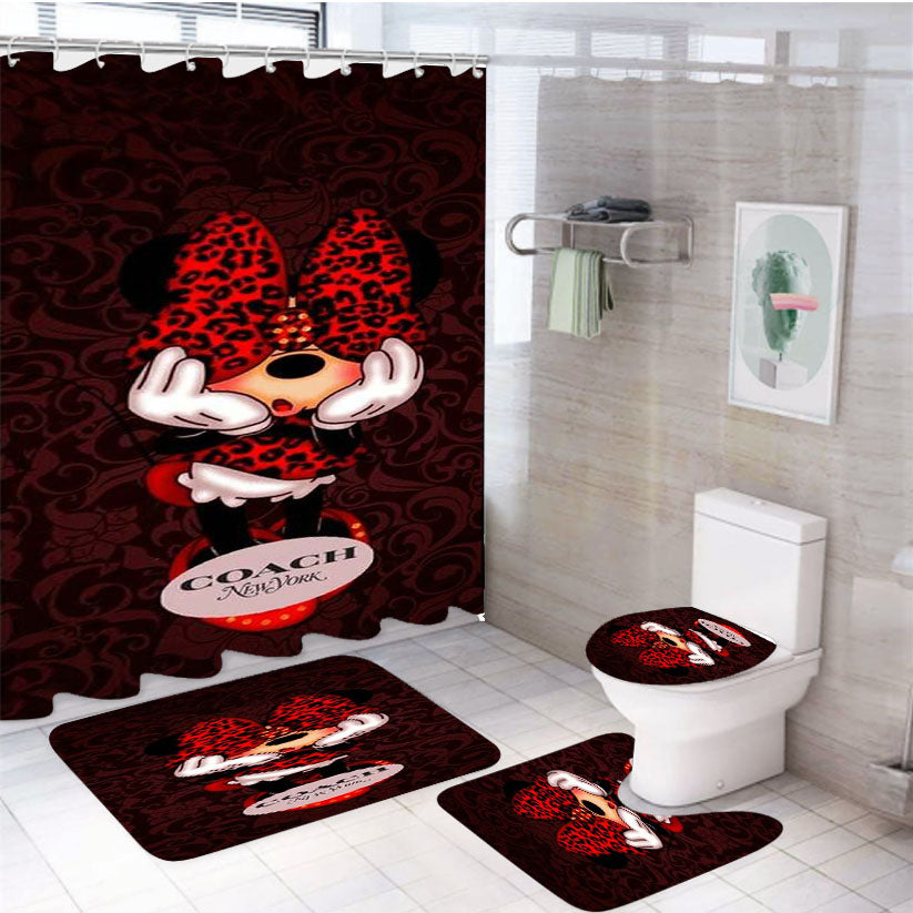 Coach Minnie Mouse New York 4Pcs Bathroom Set Shower Curtain
