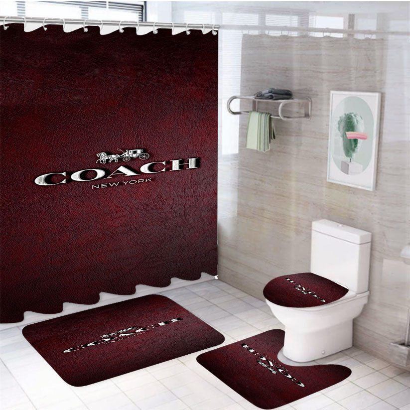Coach New York 765 4Pcs Bathroom Set Shower Curtain