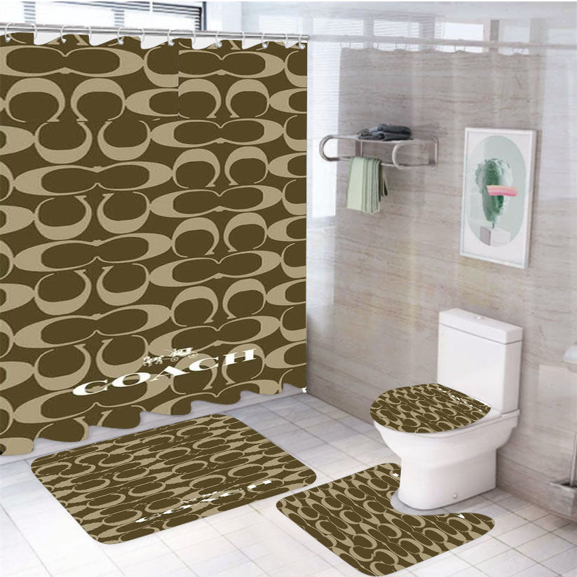 Coach New York Icon 4Pcs Bathroom Set Shower Curtain