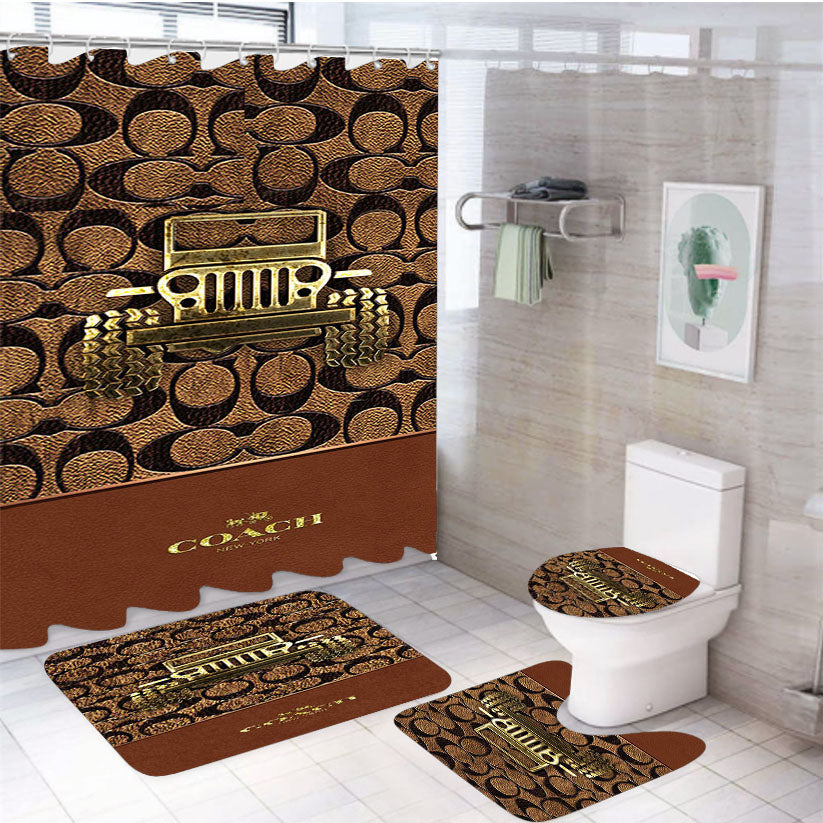 Coach New York Jeep 4Pcs Bathroom Set Shower Curtain
