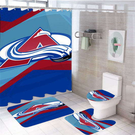 Colorado Avalanche Sport 4Pcs Bathroom Set Shower Curtain