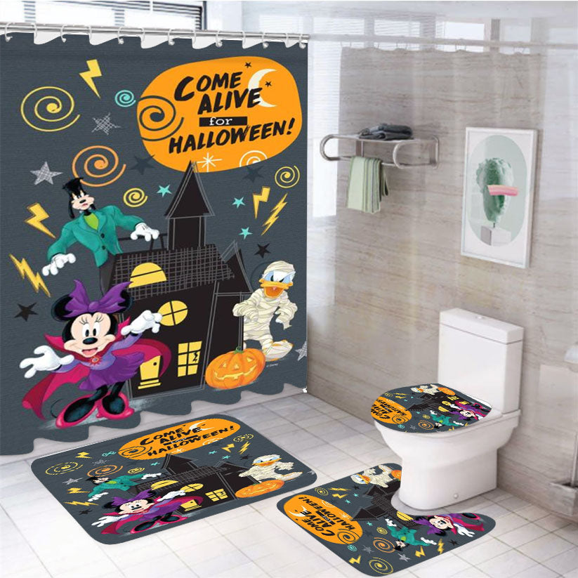 Come Alive For Halloween 4Pcs Bathroom Set Shower Curtain