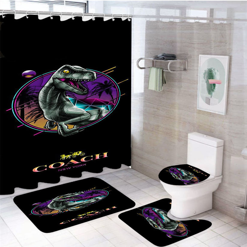 Cool Rexy Coach 4Pcs Bathroom Set Shower Curtain