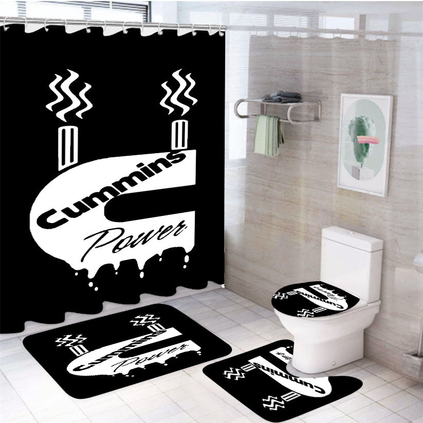 Cummins Power Truck 4Pcs Bathroom Set Shower Curtain