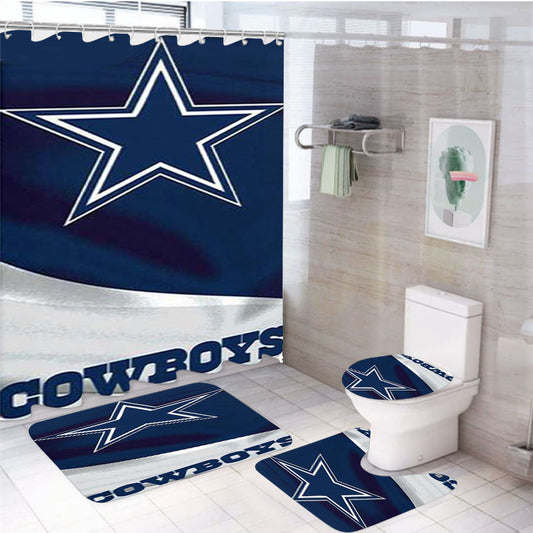 Dallas Cowboys (Cloth) 4Pcs Bathroom Set Shower Curtain