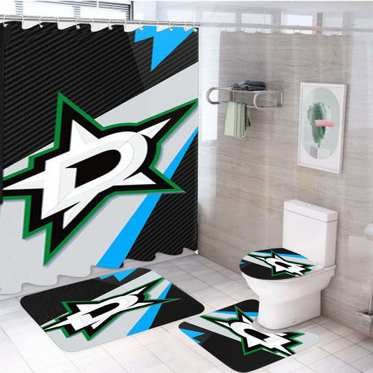 Dallas Stars Nhl Sport 4Pcs Bathroom Set Shower Curtain