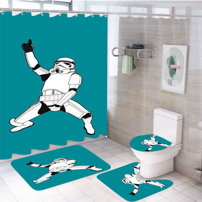 Dancing Storm Trooper Star Wars 4Pcs Bathroom Set Shower Curtain