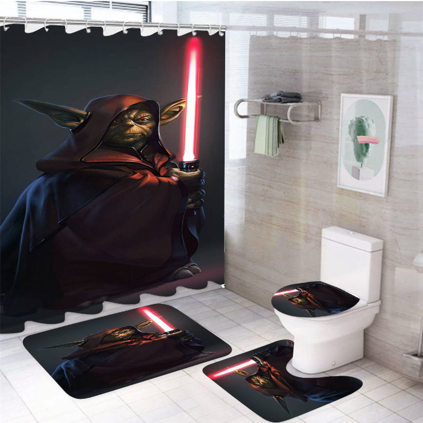 Dark Side Yoda Star Wars 4Pcs Bathroom Set Shower Curtain
